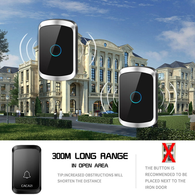 CACAZI A50 1 For 1 Wireless Music Doorbell without Battery CACAZI A50 1 For 1 Wireless Music Doorbell without Battery